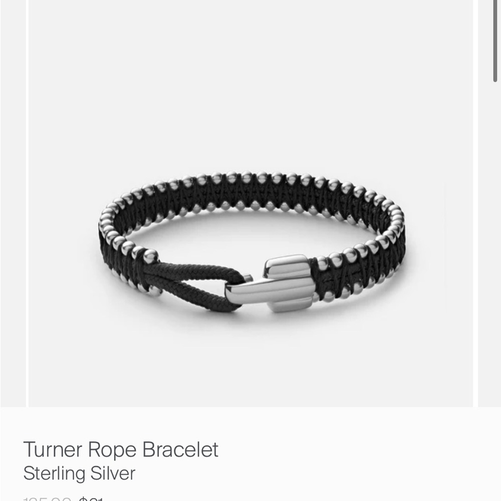 Miansai Black and Silver Turner Rope Bracelet